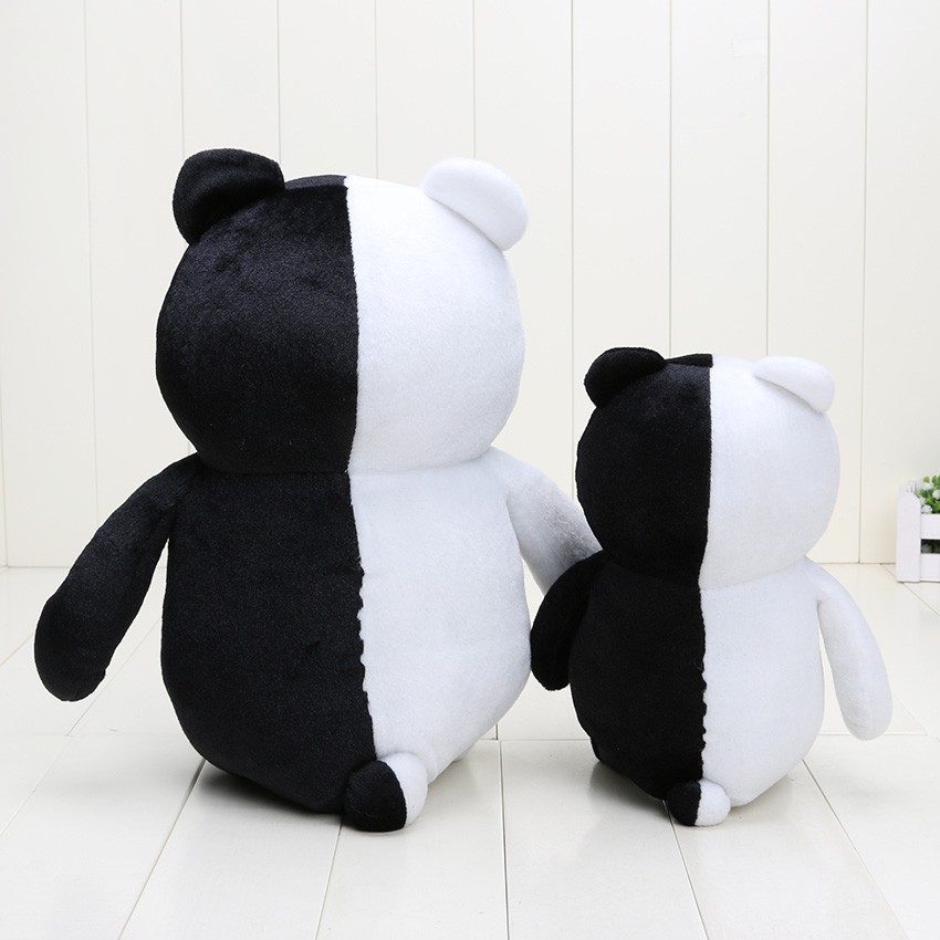 Gấu nhồi bông màu trắng đen dễ thương monokuma