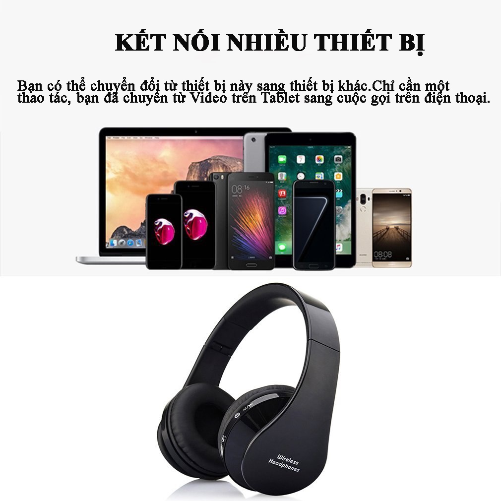 Tai nghe Bluetooth Chụp Tai Có Mic NX15 Chống Ồn Headphone Máy Tính Không Dây Chơi Game  Nghe Nhạc HIFI