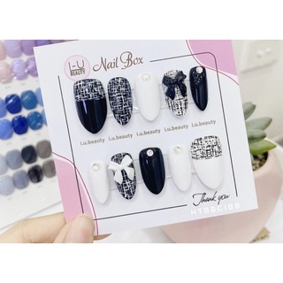 Nailbox gắn nơ móng úp thiết kế vẽ Nhẹ nhàng