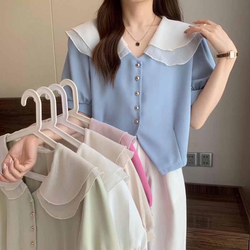 Áo NgắN Tay Cổ BúP Bê Xinh XắN Cho Nữ JL-TX-487