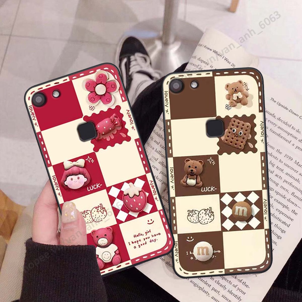 Ốp lưng Vivo V7 / V7 Plus / V7+ hình gấu, kẹo dễ thương cute