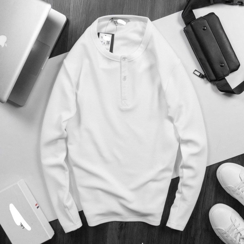 Áo thu đông nam dài tay ATB Shop, áo dài cổ 3 khuy siêu hot 2021 chất cotton co giãn cao cấp, giữ ấm cơ thể, áo dáng ôm