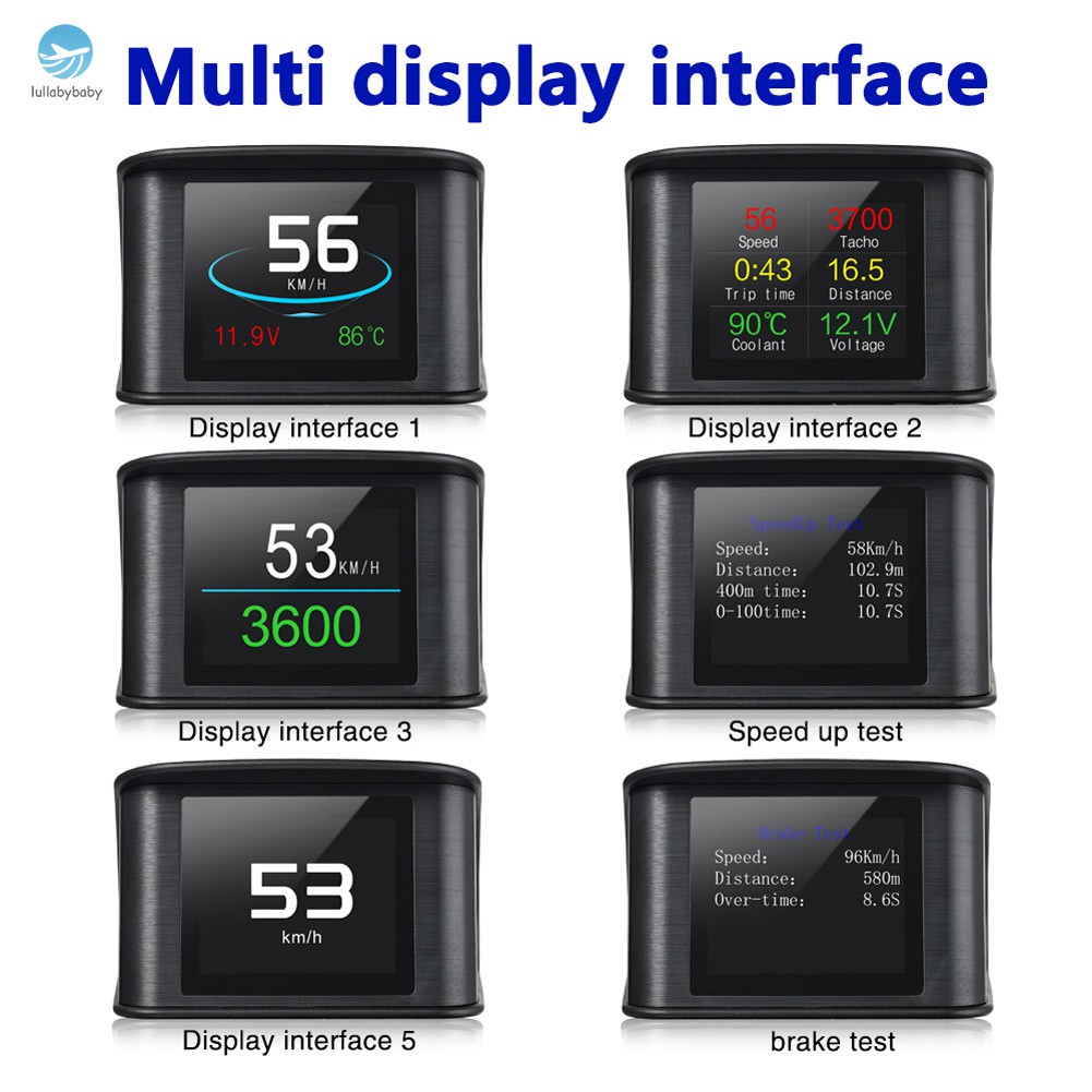P10 Car HUD Head Up Display Smart Digital Speedometer LCD Display OBD 2 Scanner Diagnostic Tool