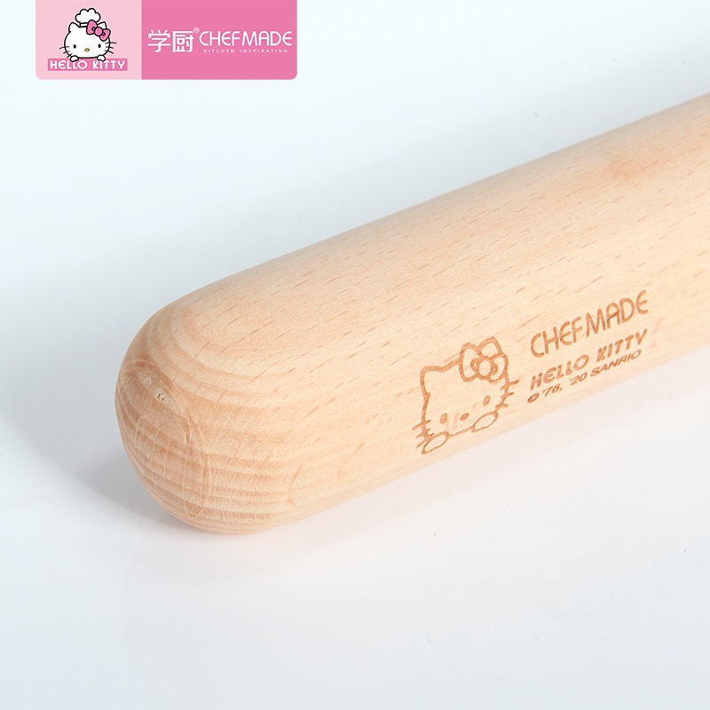 CHEFMADE Cây Lăn Bột Làm Bánh Bằng Gỗ Chống Dính Hello Kitty Kt7099