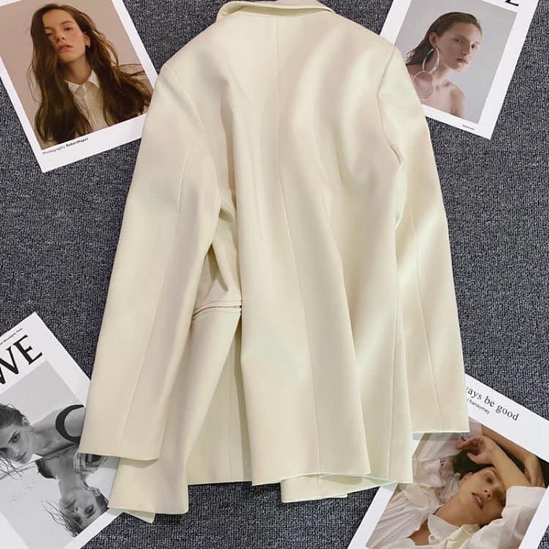 Áo blazer phom suông hàng QC 2lớp dày dặn