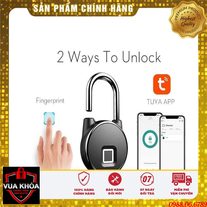 Ổ KHÓA VÂN TAY FINGERPRINTS LOCK P22+⚡FREE SHIP⚡MỞ BẰNG VÂN TAY-KẾT NỐI BLUETOOTH ĐIỆN THOẠI-CẢM ỨNG NHẠY-LƯU ĐƯỢC 10VT