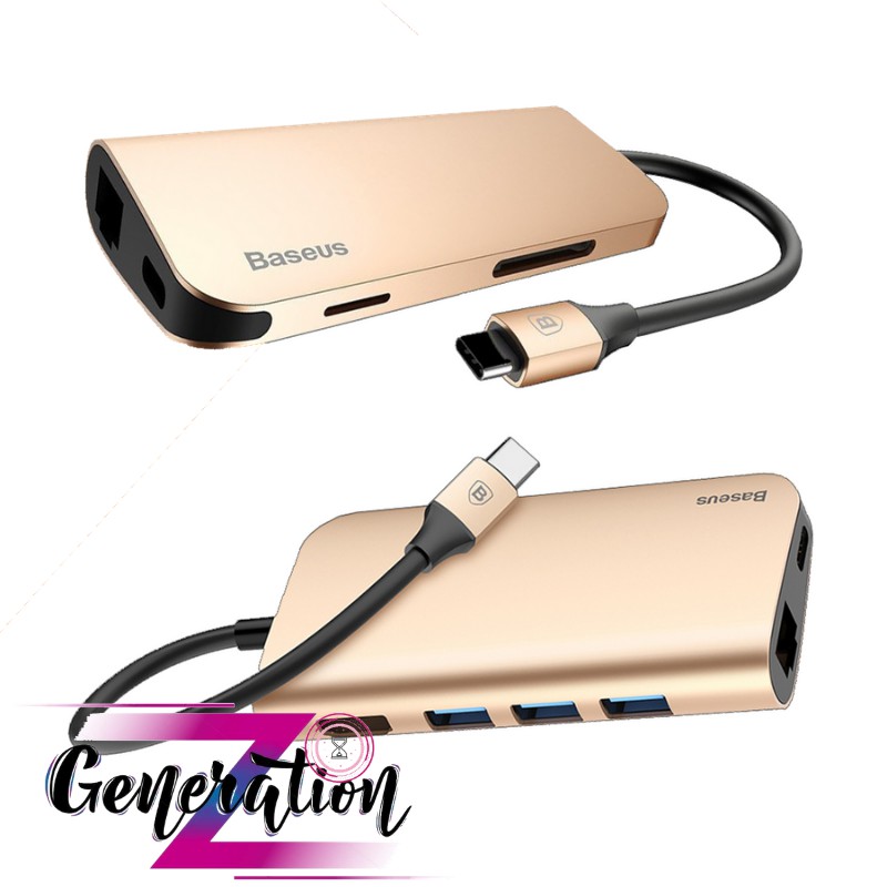 BỘ CHUYỂN USB TYPE-C RA 3 PORT USB 3.0+ 1USB C+1 HDMI+1 PORT RJ45 (1000) + 2 ĐỌC THẺ (8.1)