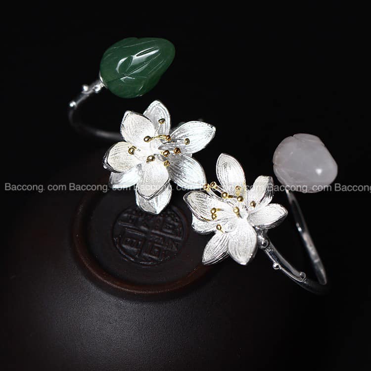 Nhẫn hoa mai trắng nụ