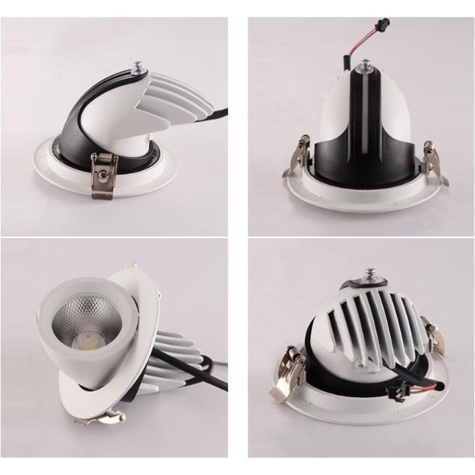 Combo 10 Đèn Led âm trần đế xoay 360 độ 20w, đèn soi tranh, đèn trang trí shop