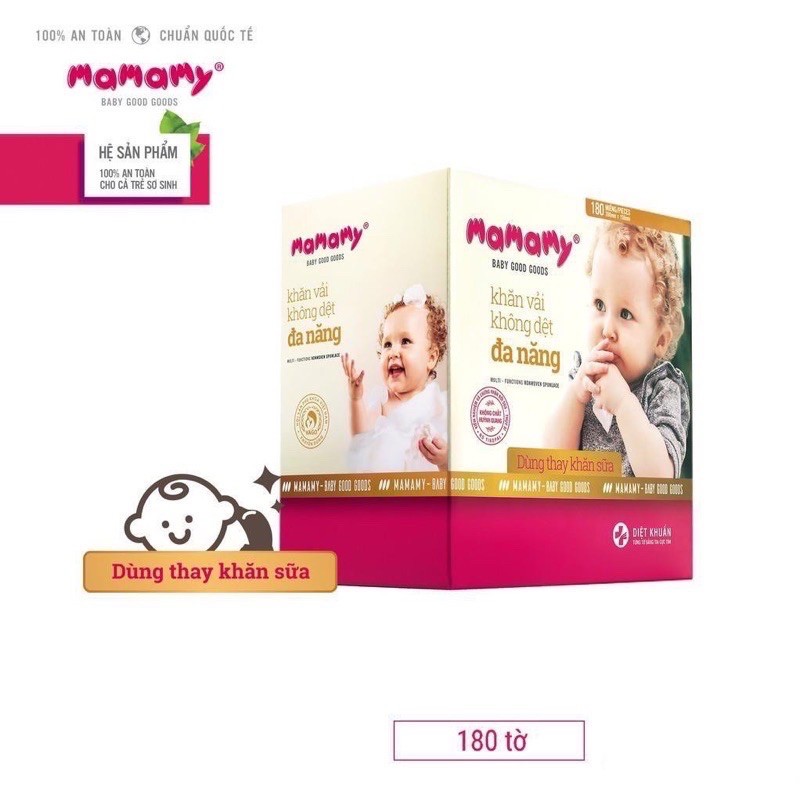 HỘP KHĂN VẢI KHÔ ĐA NĂNG MAMAMY 180 TỜ