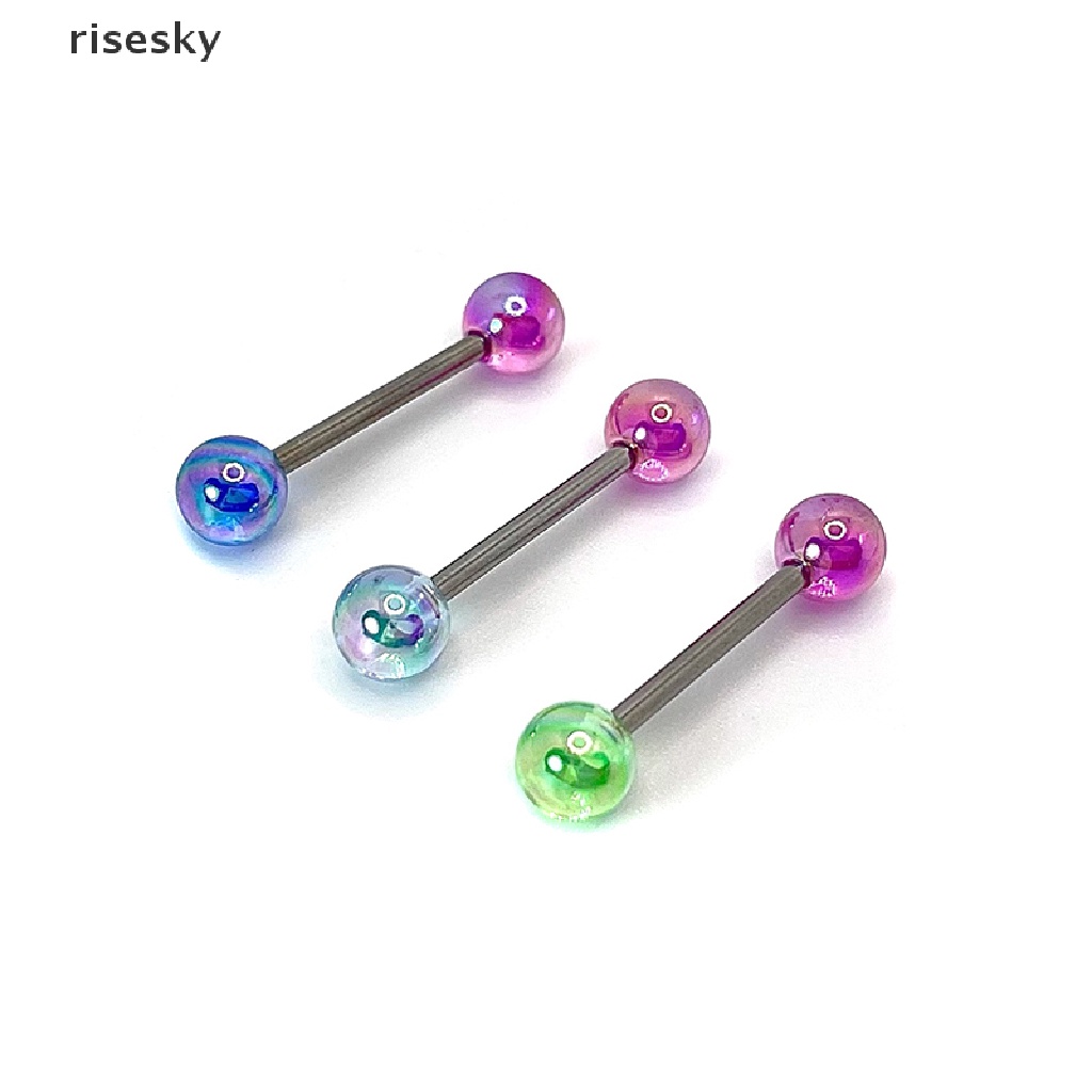 Khuyên Lưỡi Bằng Thép Titan Nhiều Màu Sắc Cá Tính ♨Trên đó