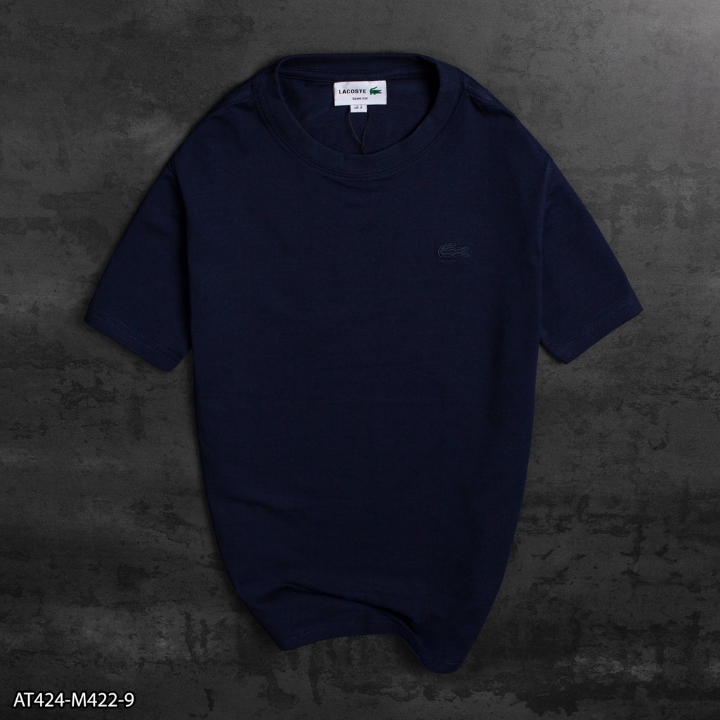 Áo thun thêu logo nổi cùng màu áo 100% Cotton AT424 - áo thun nam VNXK
