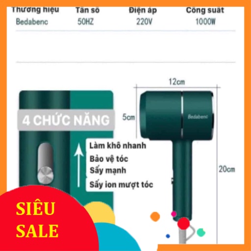 MÁY SẤY TÓC MINI GẤP GỌN BEDABENC CÔNG SUẤT 800W - TẠO KIỂU CHUYÊN NGHIỆP