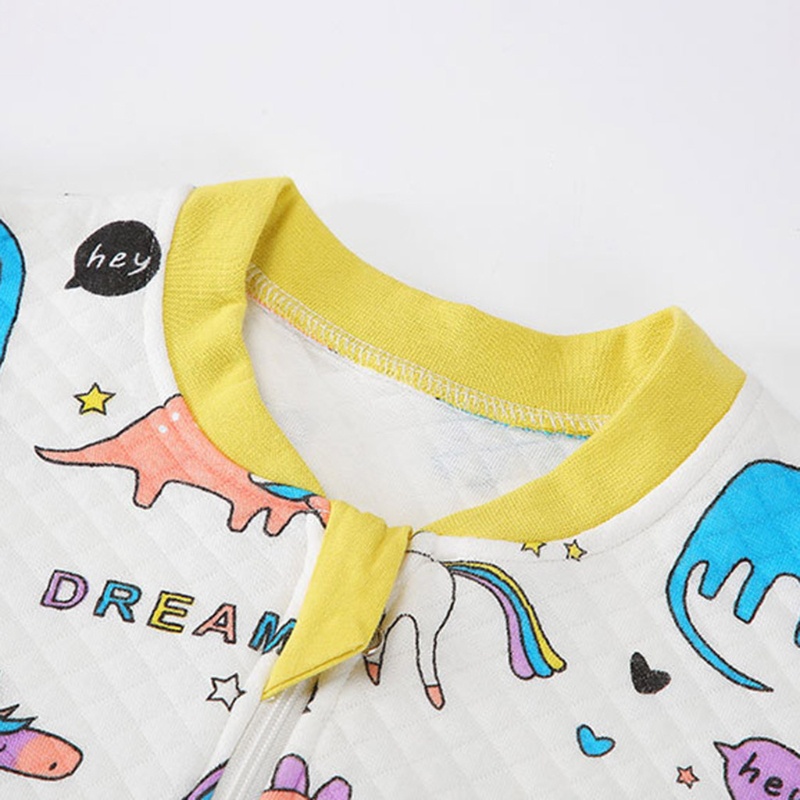 Áo Liền Quần Ngủ Tay Dài 3 Lớp Bằng Vải Cotton Dành Cho Trẻ Em