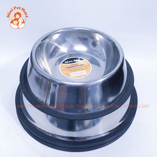 Khay ăn đơn cho chó mèo inox Ami