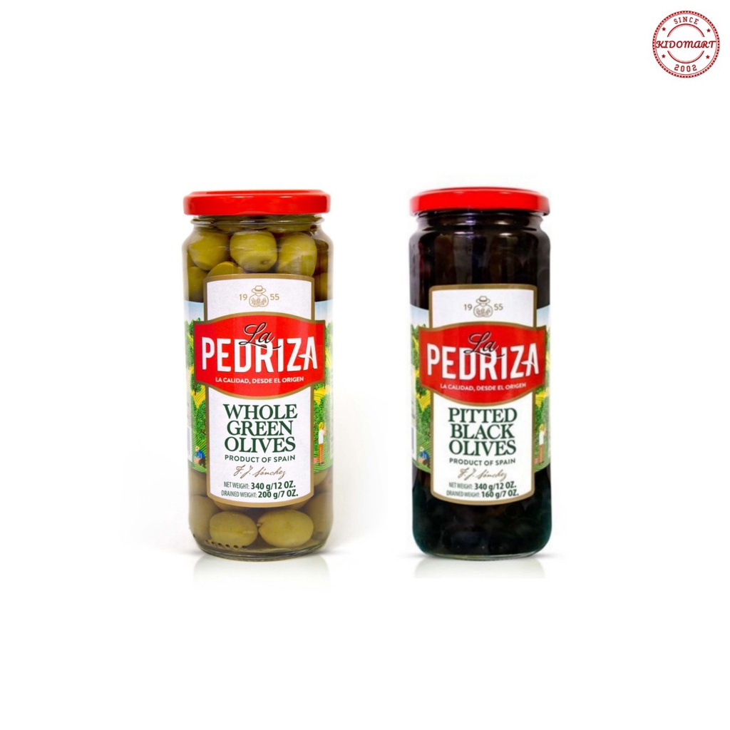 Quả Oliu Xanh / Đen Nguyên Trái Tách Hạt Hiệu La Pedriza 340gr