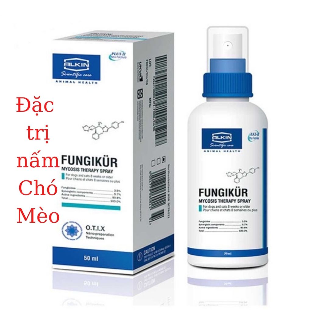 Xịt Trị Nấm Chó Mèo Fungikur Alkin mẫu 2020 50ml