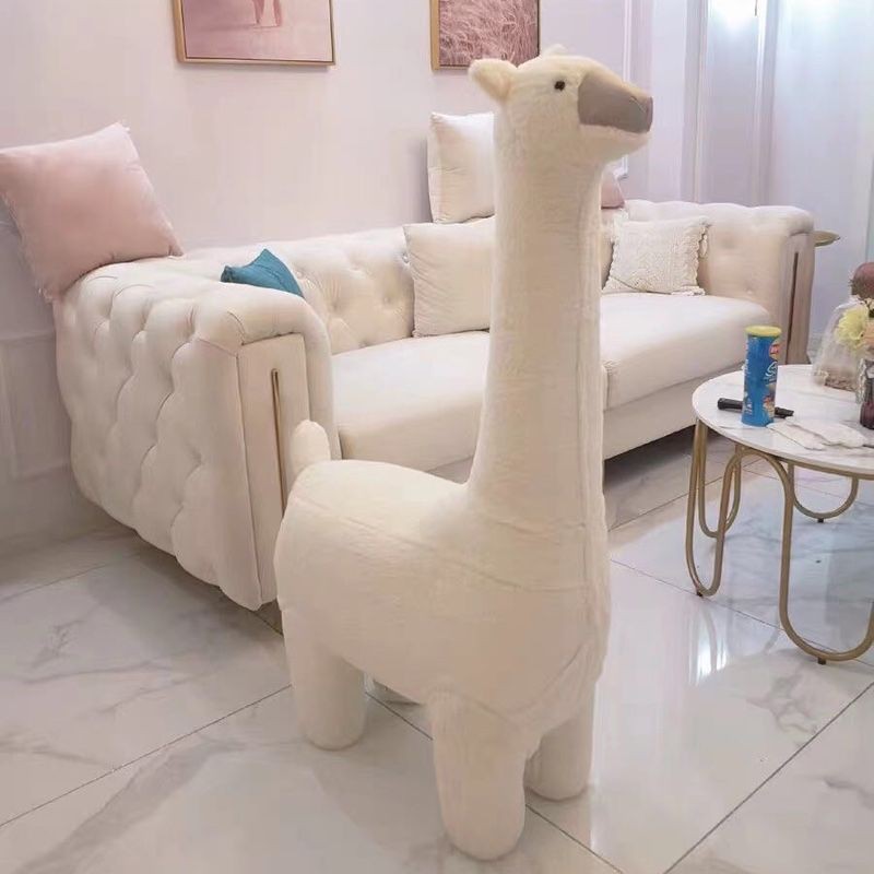 Đĩa giày Alpaca sáng tạo Trang trí phòng khách kiểu Bắc Âu Ghế lớn cho trẻ em thú cưng dễ thương Sofa Ghế đôn Ghế đẩu