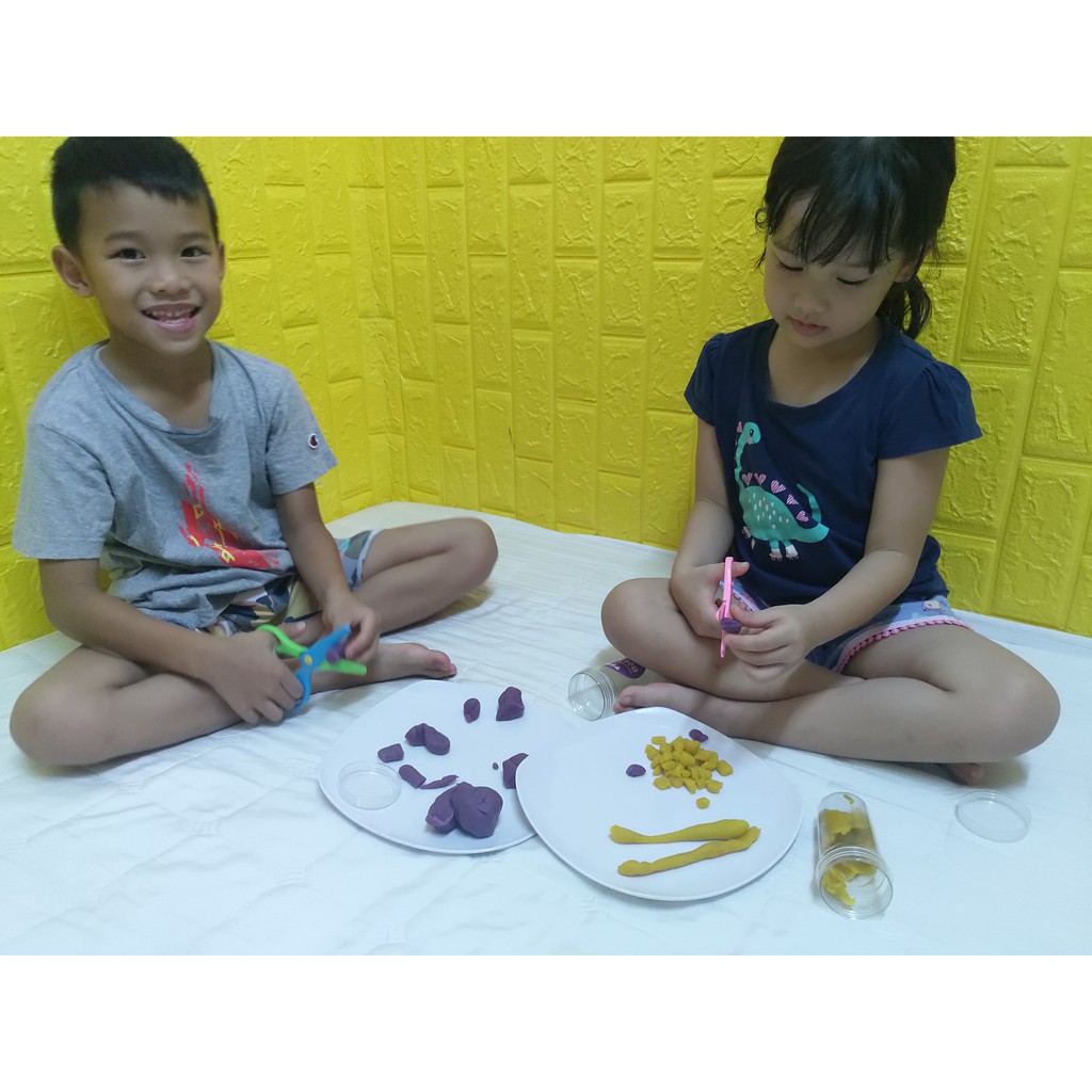 Kéo và lăn nhựa - Dụng cụ chơi kèm bột nặn an toàn TEDU