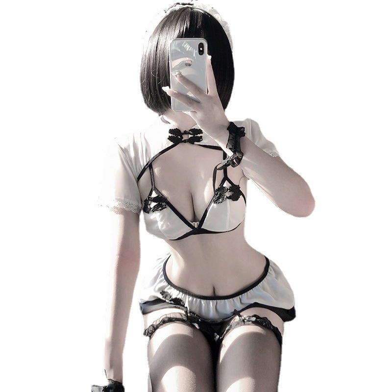 Đồ lót sexy sexy người giúp việc trang phục ba điểm người giúp việc đam mê phù hợp với đồng phục cám dỗ ren chia trang phục | BigBuy360 - bigbuy360.vn