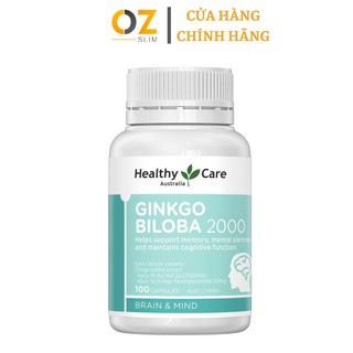 Bổ Não Healthy Care Ginkgo Biloba Cải Thiện Trí Nhớ, Tăng Tuần Hoàn Máu Não Của Úc 2000mg – 100 Viên