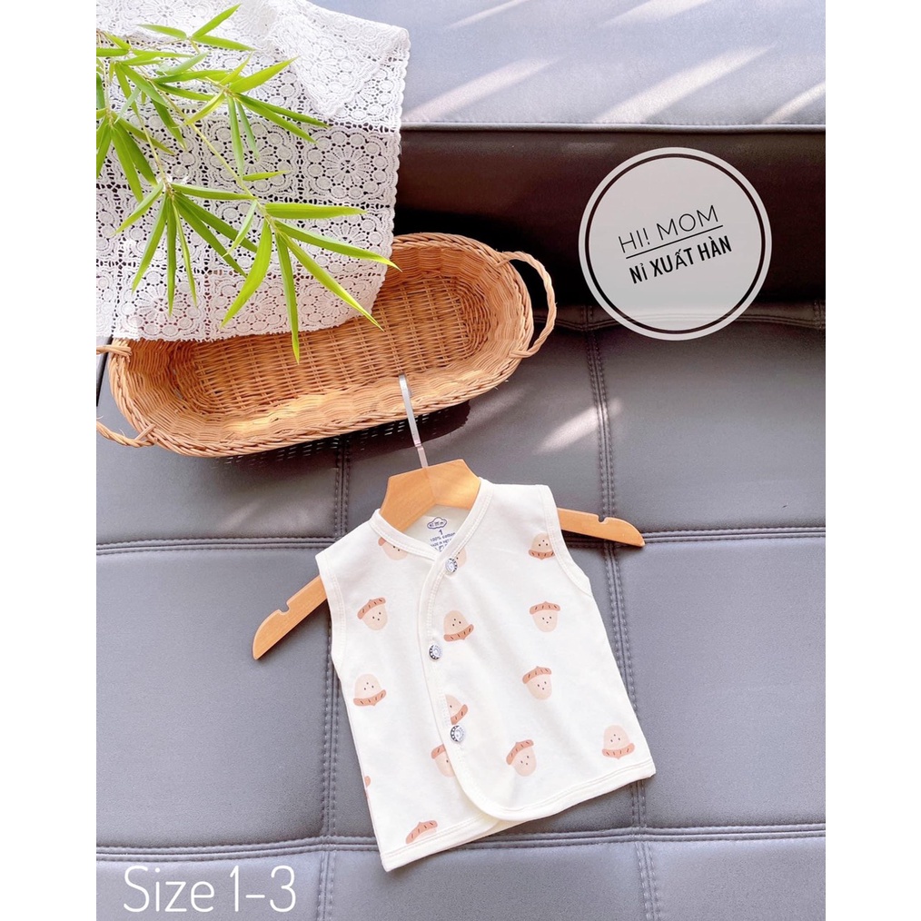 Áo gile nỉ cotton hàn himom kids cho bé