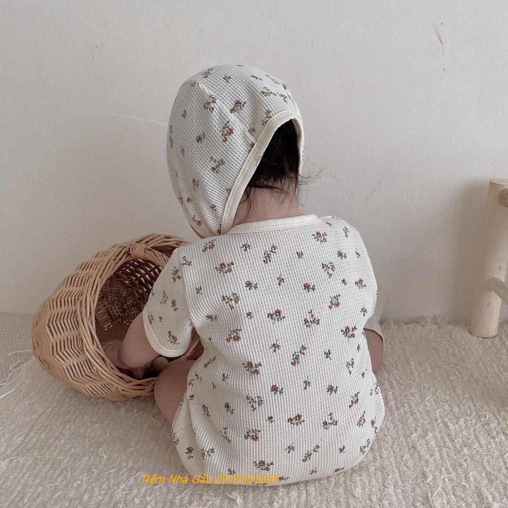 Body Hoa Nhí Cộc Tay Cotton Thông Hơi Phong Cách Hàn Quốc Cho Bé Trai/Bé Gái 4-14kg Hàng Cao Cấp