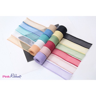 *(GIÁ 1 MÉT) Ruy băng voan mờ cao cấp - viền chỉ lệch 2 biên (3 cỡ: 9mm-25mm-38mm) làm nơ trang trí, phụ kiện may mặc