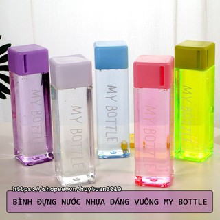 Bình đựng nước nhựa dáng vuông MY BOTTLE nhiều màu sắc cho giới trẻ