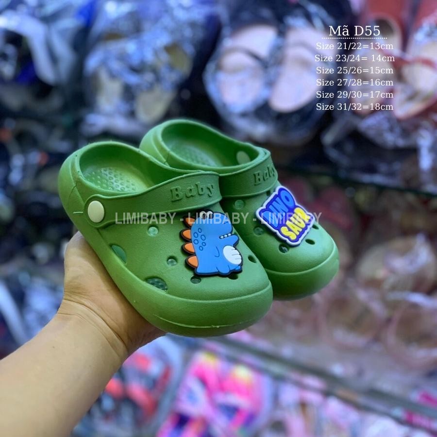 Dép sục bé trai bé gái DINO SAUR LIMIBABY khủng long êm chống trơn quai hậu cho trẻ em 1, 2, 3, 4, 5 tuổi D55