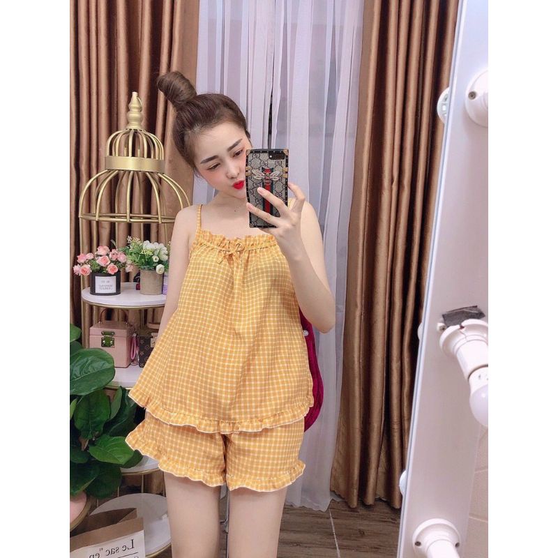 ĐỒ NGỦ 2 DÂY MẶC NHÀ HOẠ TIẾT CARO XINH XẮN - TD TEENSHOP | BigBuy360 - bigbuy360.vn