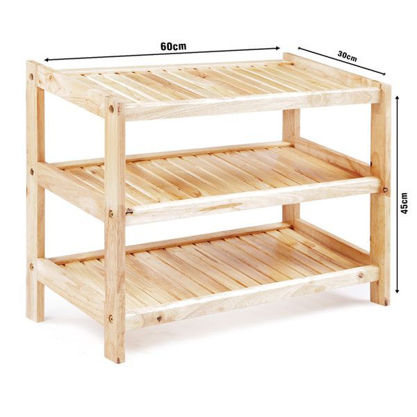 MIỄN SHIP Kệ Để Giầy Dép Bằng Gỗ 3 Tầng Ngang 62cm