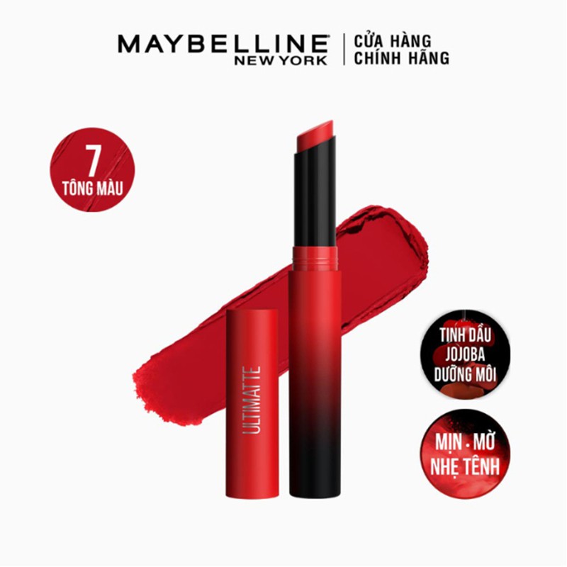 [Mã FMCGMALL giảm 8% đơn 250K] Son Lì Mịn Môi Siêu Nhẹ Cao Cấp Maybelline New York Color Sensational Ultimatte 1.7g