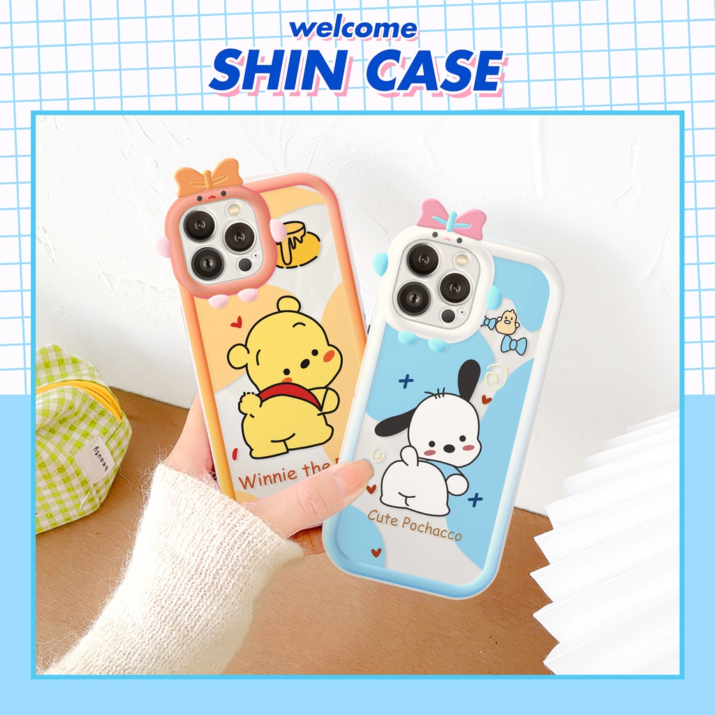 Ốp lưng iphone camera nơ The Pooh 6/6plus/6s/6splus/7/7plus/8/8plus/x/xr/xs/11/12/13/pro/max/plus/promax