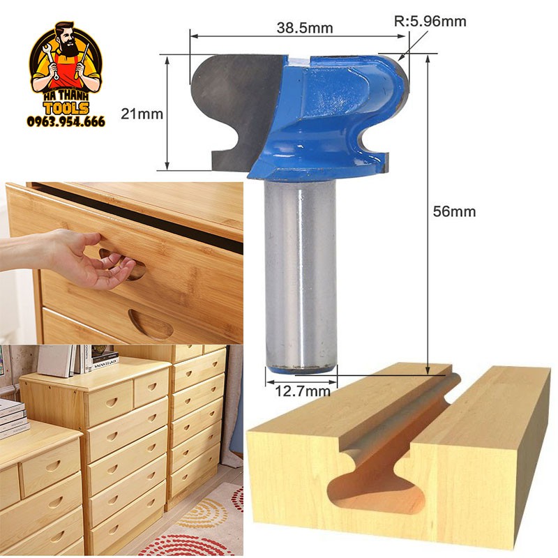 Mũi Soi Tay Nắm Âm Gỗ - Mũi Khoét Hèm Tay Nắm chuyên dùng để khoét hèm tay nắm kéo cánh tủ, cánh cửa
