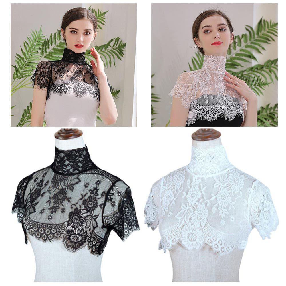 Vỏ Bọc Cổ Áo Cưới Bằng Ren Hoa Hồng Có Thể Tháo Rời