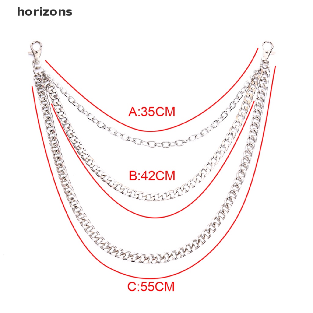 [horizons] Móc Khóa Dây Xích 3 Lớp Bằng Thép Không Gỉ Cho Thắt Lưng (h)