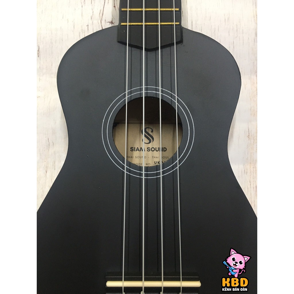 Đàn Ukulele Soprano 21 màu trơn Siam Sound Màu đen  - Made in ThaiLand