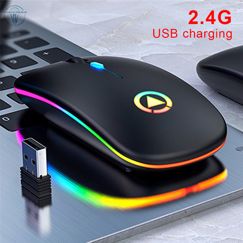 DG RGB Rechargeable Wireless Mouse USB Silent Mouse Gaming Mouse For PC Laptop