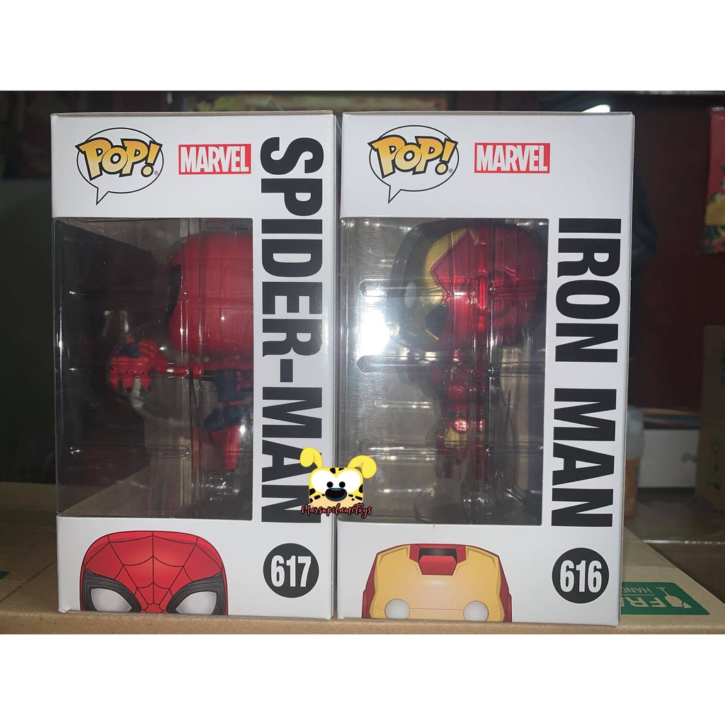 Combo 2 mô hình Funko Pop! W.E.B: Iron Man & Spider-Man Disney Park Exclusive