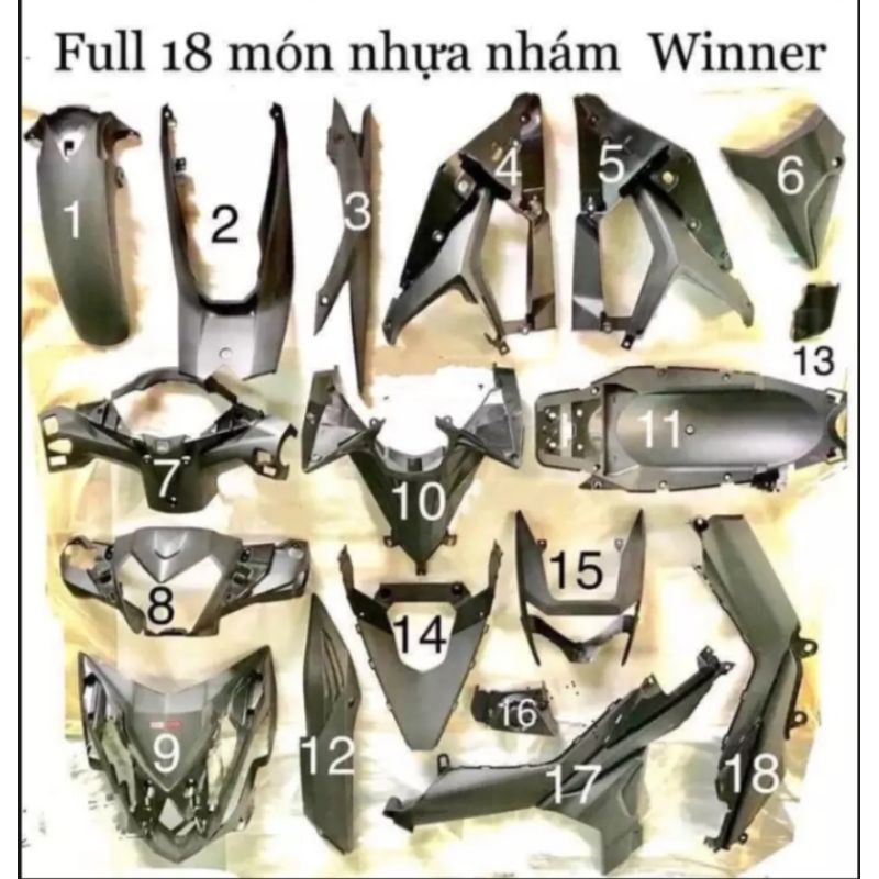FULL DÀN NHỰA NHÁM WINNER 150 V1  CHÍNH HÃNG HONDA