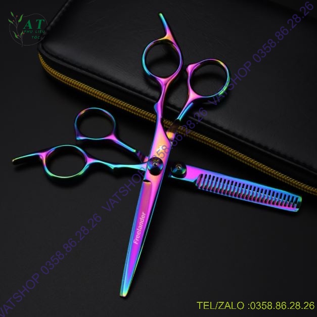 Bộ Kéo Cắt Tóc FREELANDER 6.0 VAT027 hồng vàng đen tím xanh