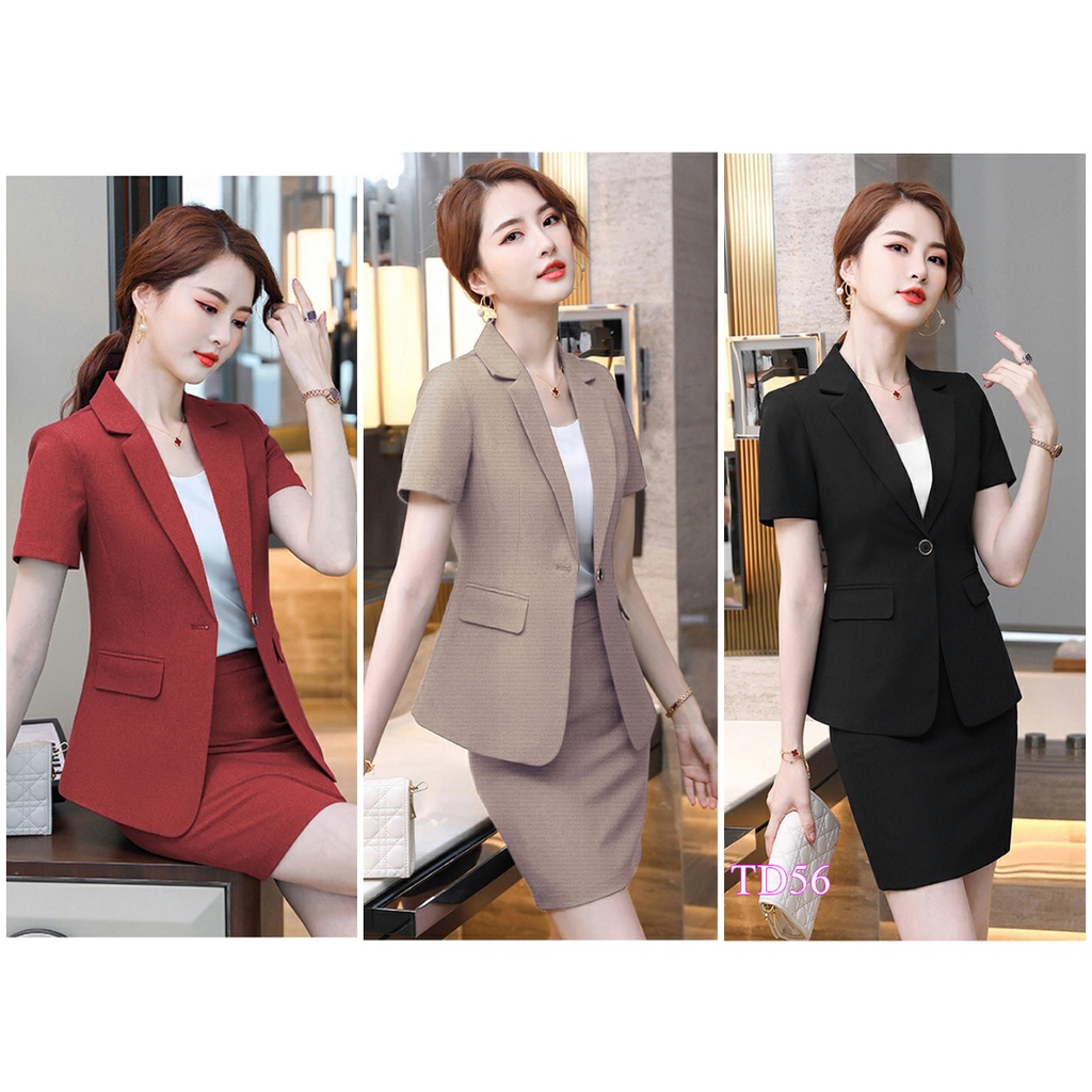 Set nguyên bộ áo Vest chân váy kèm áo trong TD56 - V295