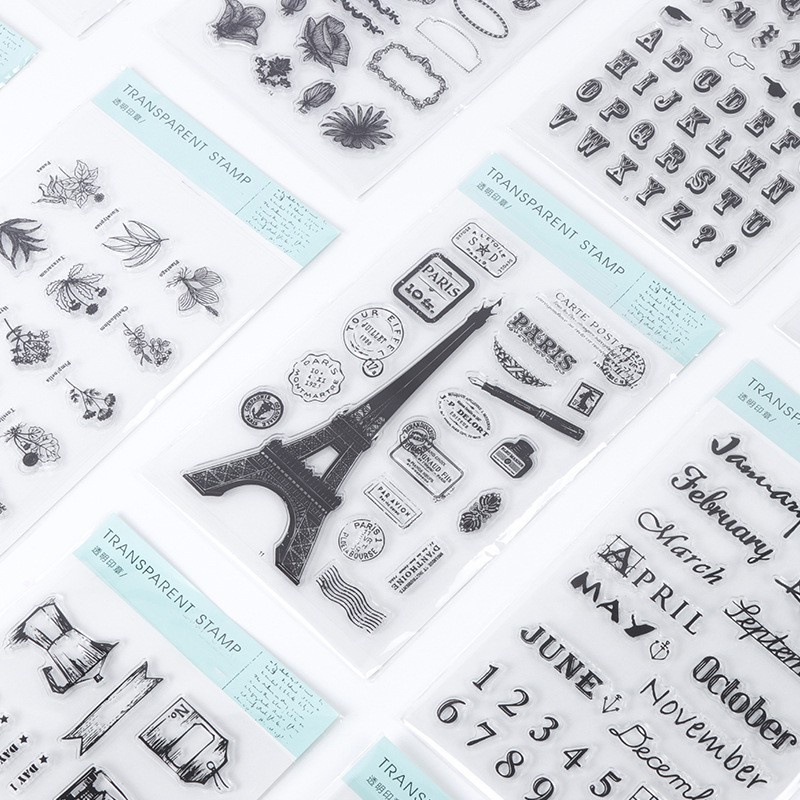 Con dấu silicon trong suốt nhiều mẫu phong cách vintage