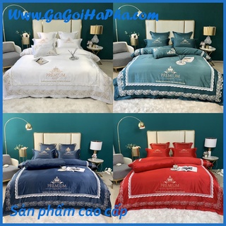 Bộ chăn ga gối Lụa silk PREMIUM cao cấp ga trần sẵn, bộ ga giường lụa cao cấp loại 1 đẹp