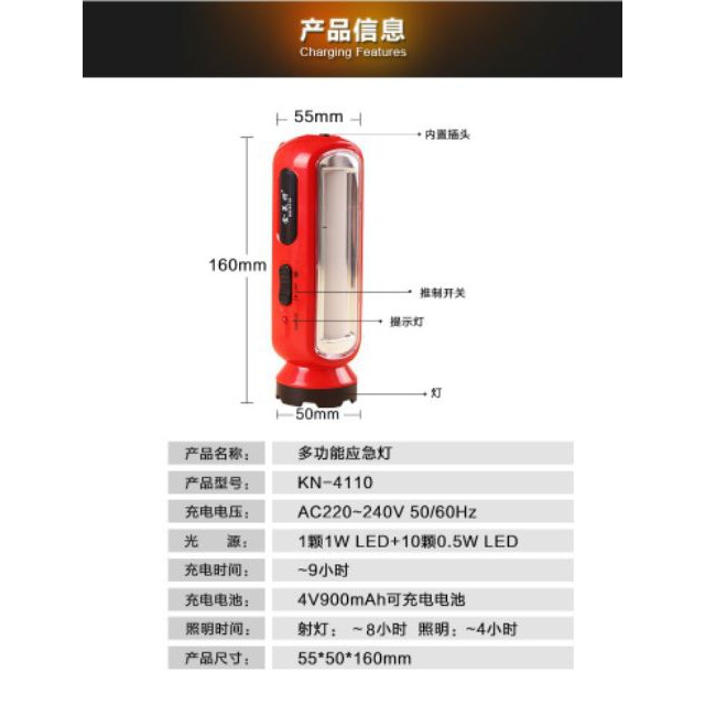 ĐẺN PIN SẠC LED KENNEDE KN-4110 | BigBuy360 - bigbuy360.vn