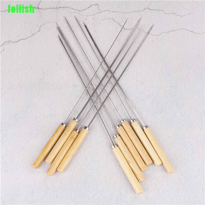 Set 10 Xiên Nướng Bbq Bằng Thép Không Gỉ Dài 35cm