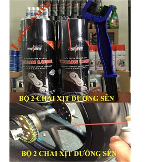 Bộ 2 chai bảo dưỡng sên Thunder 400ml và bàn chải.