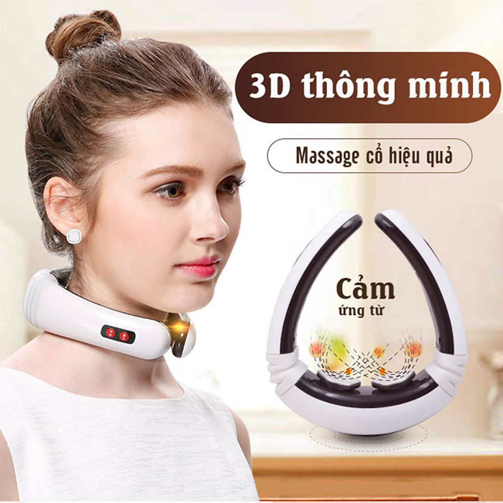 Máy massage cổ 3D thông minh cảm ứng xung điện từ loại tốt