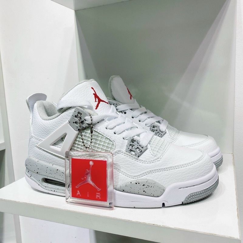 [HOT TREND ] JORDAN 4 trắng xám tag đỏ JD độn đế nam nữ ảnh thật freeship | BigBuy360 - bigbuy360.vn